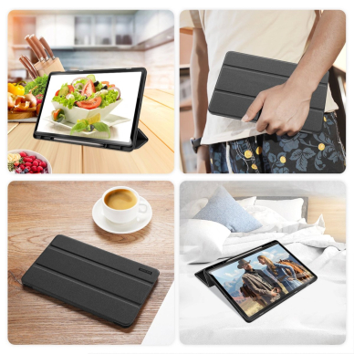 Planšetės Dėklas Dux Ducis Domo PU Leather Case with Stand Samsung Tab S10+ / S9+ / S9 FE+ - Juodas 9