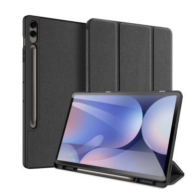 Planšetės Dėklas Dux Ducis Domo PU Leather Case with Stand Samsung Tab S10+ / S9+ / S9 FE+ - Juodas