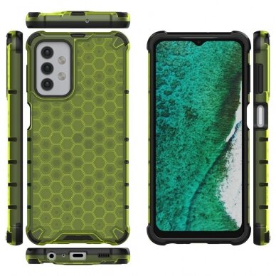 Samsung Galaxy A32 Plastikinis dėklas Honeycomb Case 5G žalias 1