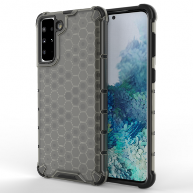 Plastikinis dėklas Honeycomb Case Samsung Galaxy S21+ 5G (S21 Plus 5G) Juodas