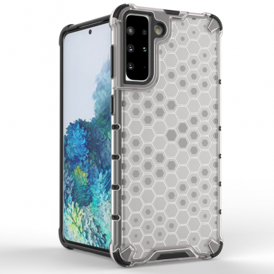 Plastikinis dėklas Honeycomb Case Samsung Galaxy S21+ 5G (S21 Plus 5G) Skaidrus 1