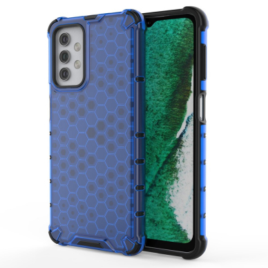 Akcija! Samsung Galaxy A32 Plastikinis dėklas Honeycomb Case TPU 5G Tamsiai mėlynas