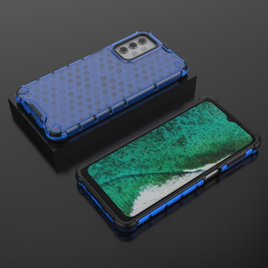 Akcija! Samsung Galaxy A32 Plastikinis dėklas Honeycomb Case TPU 5G Tamsiai mėlynas  2