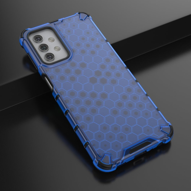 Akcija! Samsung Galaxy A32 Plastikinis dėklas Honeycomb Case TPU 5G Tamsiai mėlynas  3