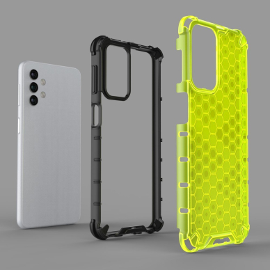 Akcija! Samsung Galaxy A32 Plastikinis dėklas Honeycomb Case TPU 5G Tamsiai mėlynas  7