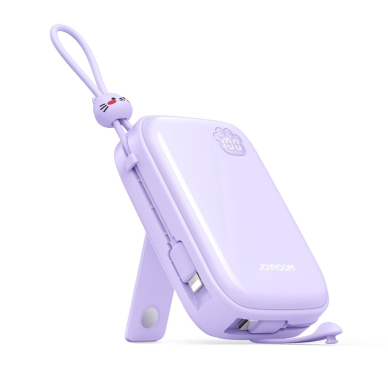 Powerbank Joyroom JR-L008 Plus Cutie Series 22.5W 20000mAhstand + USB-A - USB-C Kabelis - violetinis