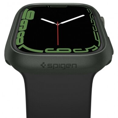 Rėmelis SPIGEN THIN FIT APPLE WATCH 7/8/9 (45MM) tamsiai žalia 7