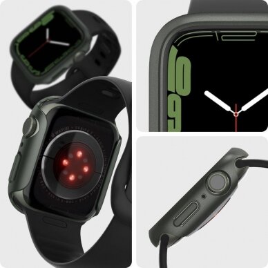 Rėmelis SPIGEN THIN FIT APPLE WATCH 7/8/9 (45MM) tamsiai žalia 9