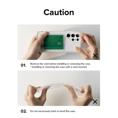 Ringke Fusion Card Dėklas skirtas Samsung Galaxy S22 + (S22 Plus) Card Wallet Documents permatomas (FCD593R52) 9