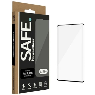 SAFE by PanzerGlass Ultra-Wide Fit Apsauginis stiklas Honor 70 -Juodas