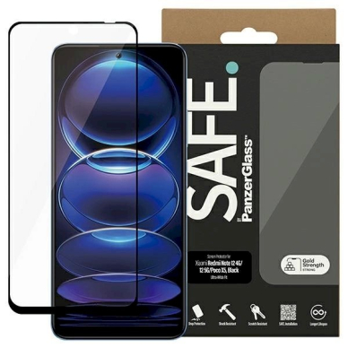 SAFE by PanzerGlass Ultra-Wide Fit Apsauginis stiklas Xiaomi Redmi Note 12 5G / 12 4G / Poco X5 -Juodas