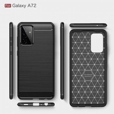 Akcija! Samsung galaxy A 32 5G dėklas "Carbon case" TPU juodas 1