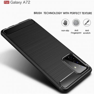 Akcija! Samsung galaxy A 32 5G dėklas "Carbon case" TPU juodas 2