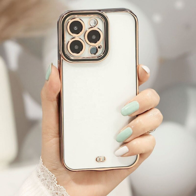 Akcija! Samsung Galaxy A73 5G dėklas Fashion Case auksiniais - juodais kraštais 1