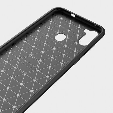 Akcija! Samsung galaxy A11 / m11 dėklas "Carbon case" TPU juodas 1