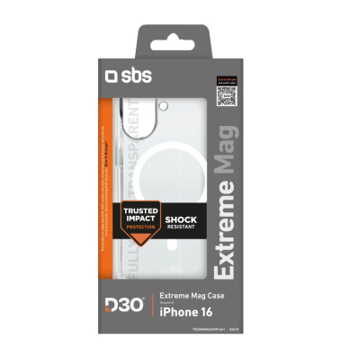 SBS Extreme Mag D3O MagSafe iPhone 16 Dėklas - Skaidrus 1