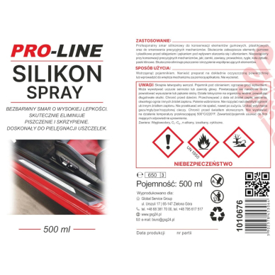 Silicone spray grease seal care PRO-LINE 500ml 2