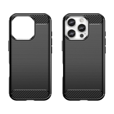 Silikoninis dėklas Carbon iPhone 16 Pro - Juodas 1