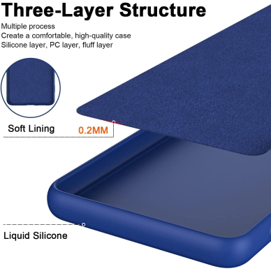 Silikoninis Dėklas Liquid 1.5mm Xiaomi Redmi 12/Redmi Note 12R/Poco M6 Pro tamsiai mėlynas 2