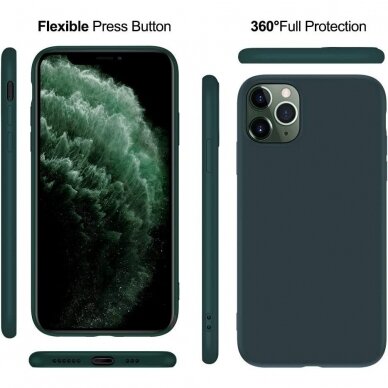 Silikonins Dėklas Guardian Apple iPhone 15 Pro tamsiai žalias 2