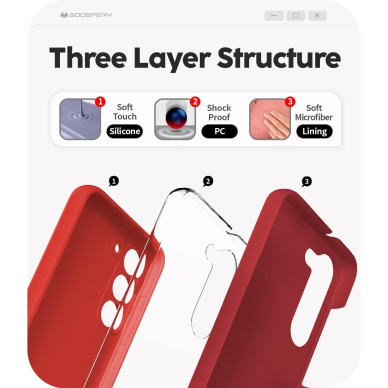 Silikonins Dėklas Guardian Samsung S711 S23 FE raudonas 2