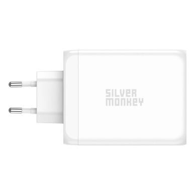 Silver Monkey SMA154 200W GaN Įkroviklis  3xUSB-C PD USB-A QC 3.0 - baltas 2