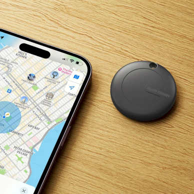 Silver Monkey Tag silicone locator, compatibleApple Find My + Dėklas - Juodas 4