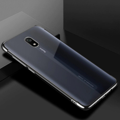 Skaidrus dėklas su spalvotu rėmeliu TPU Electroplating Xiaomi mi 8A juodas 1