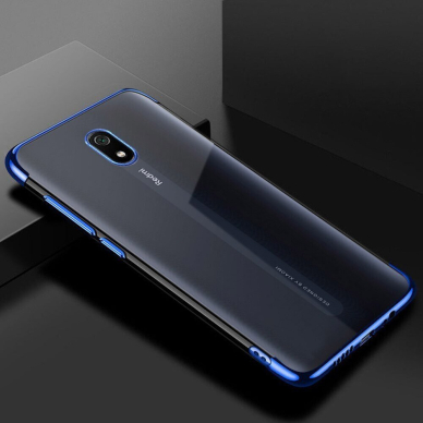 Skaidrus dėklas su spalvotu rėmeliu TPU Electroplating Xiaomi mi 8A mėlynas 1