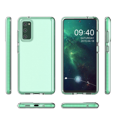 Samsung Galaxy A72 Skaidrus TPU dėklas su spalvotu rėmu Spring Case 4G juodais kraštais 1