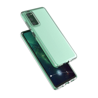 Samsung Galaxy A72 Skaidrus TPU dėklas su spalvotu rėmu Spring Case 4G juodais kraštais 2