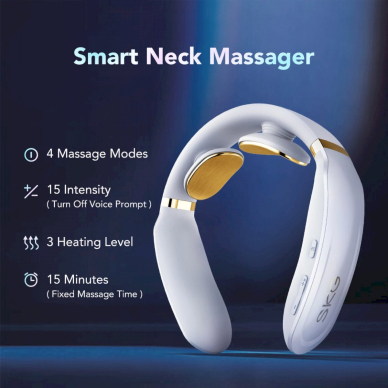 SKG K6E neck massager, electrostimulatorcompress - baltas 4