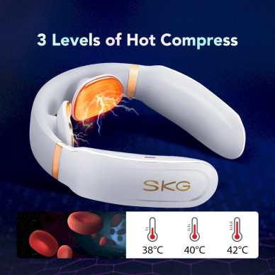 SKG K6E neck massager, electrostimulatorcompress - baltas 6