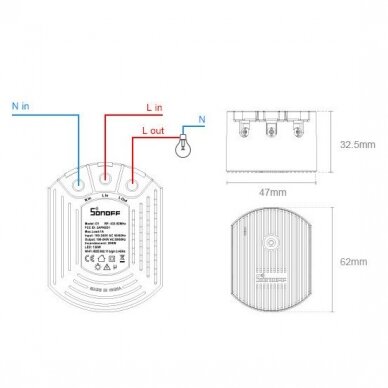 Sonoff D1 Smart Dimmer Switch 433 MHz RF black (M0802010005) UGLX912 4