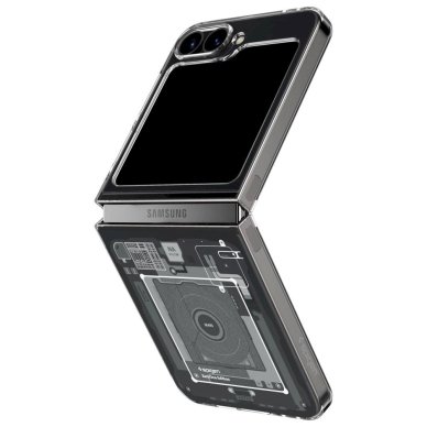 Spigen Airskin Dėklas Samsung Galaxy Z Flip 6 - Dark Gray (Zero One Pattern) 1