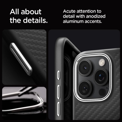 Spigen Enzo Aramid Mag Dėklas MagSafeiPhone 16 Pro - Juodas /Pilkas 12