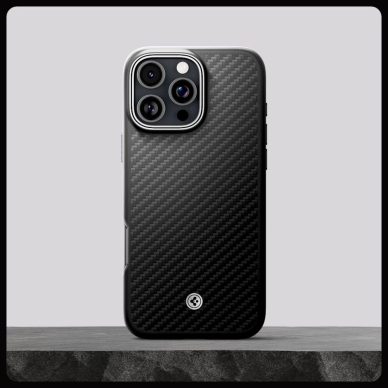 Spigen Enzo Aramid Mag Dėklas MagSafeiPhone 16 Pro Max - Juodas /Pilkas 10