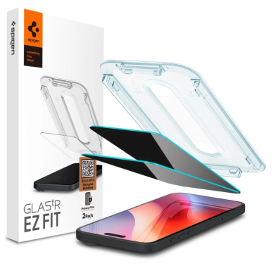 Spigen Glas.tR EZ Fit Privacy Apsauginis stiklas iPhone 16 Pro - 2 pcs.