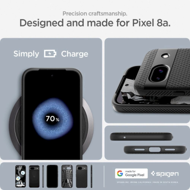 Spigen Liquid Air Dėklas Google Pixel 8A - matte Juodas 16