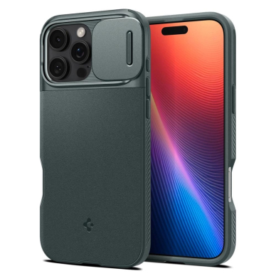 Spigen Optik Armor Mag Dėklas MagSafeiPhone 16 Pro Max - Žalias