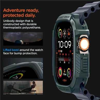 Spigen Rugged Armor Dėklas Apple Watch Ultra 1 / 2 (49 mm) - tamsiai žalias 10