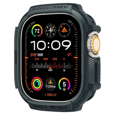 Spigen Rugged Armor Dėklas Apple Watch Ultra 1 / 2 (49 mm) - tamsiai žalias 11