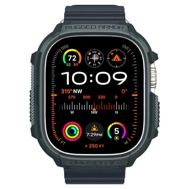 Spigen Rugged Armor Dėklas Apple Watch Ultra 1 / 2 (49 mm) - tamsiai žalias 14