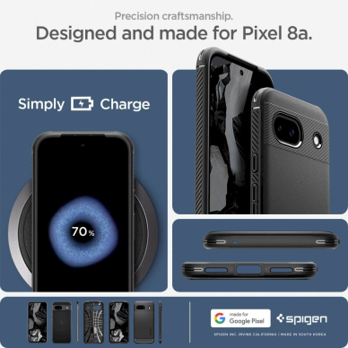 Spigen Rugged Armor Dėklas Google Pixel 8A - matte Juodas 6