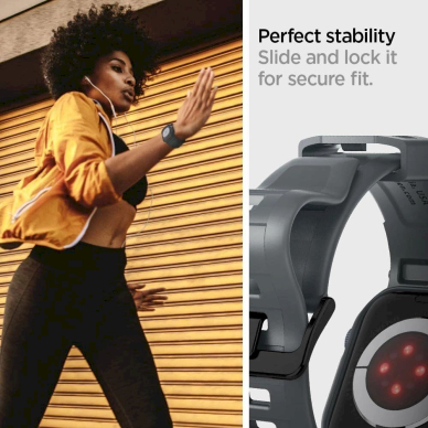 Spigen Rugged Armor Pro Dėklas Apple Watch 4 / 5 / 6 / 7 / 8 / 9 / SE (44 / 45 mm) - tamsiai pilkas 11