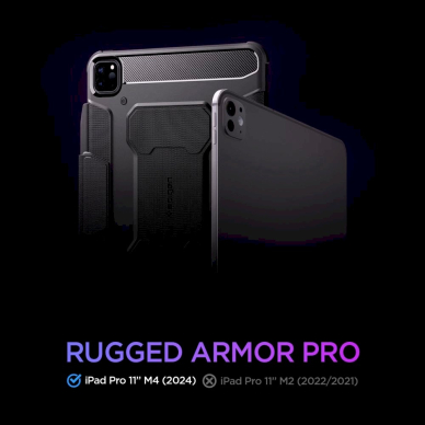 Spigen Rugged Armor Pro Dėklas iPad Pro 11 2024 - Juodas 10