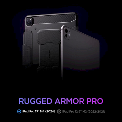 Spigen Rugged Armor Pro Dėklas iPad Pro 13 2024 - Juodas 12