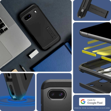 Spigen Tough Armor dėklas Google Pixel 8A - Juodas 13