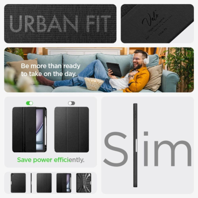 Spigen Urban Fit Dėklas iPad Air 10.9 4/5 2020-2022 / 11.6 2024 - Juodas 16