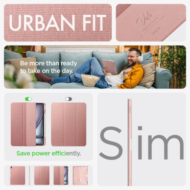 Spigen Urban Fit dėklas iPad Air 13 2024 - Rožinis 16